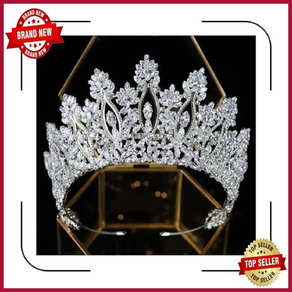 Luxury Cubic Zirconia Wedding Tiara Bridal Crown Hair Accessory main image 5